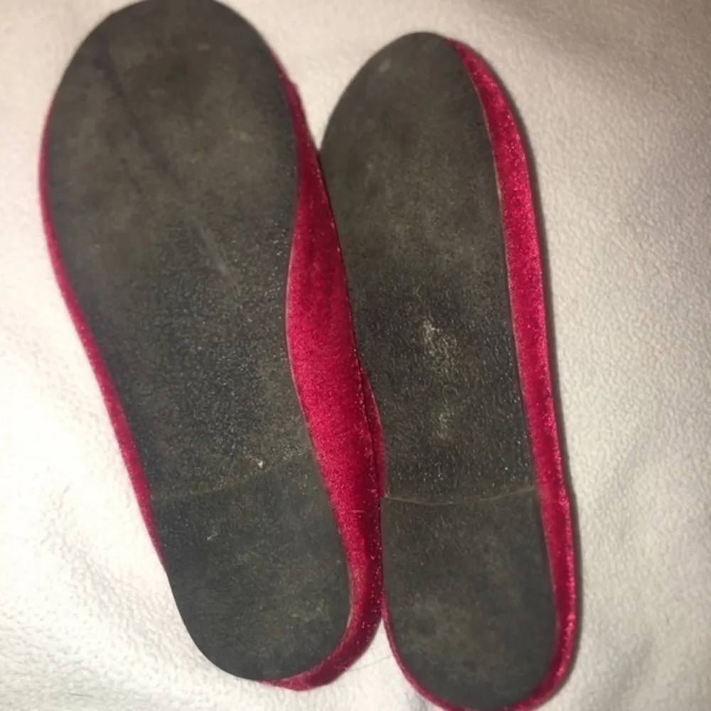 Chasing Fireflies‎ Red Velvet Flats Bow Size 3 EUC